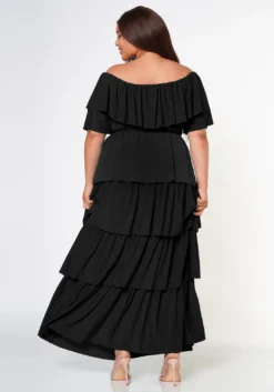 Plus Size Tiered Ruffle Top And Skirt Set -Asoph Fashion Shop 2022623 001 4