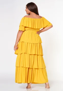 Plus Size Tiered Ruffle Top And Skirt Set -Asoph Fashion Shop 2022623 003 4
