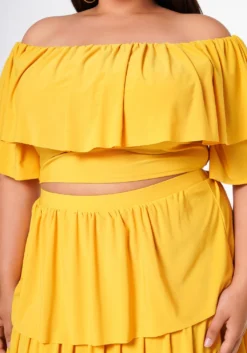 Plus Size Tiered Ruffle Top And Skirt Set -Asoph Fashion Shop 2022623 003 5