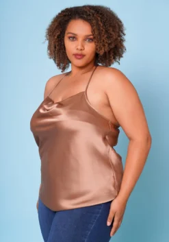 Plus Size Satin Cowl Neck Cami Top -Asoph Fashion Shop 2022628 002 4