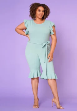 Plus Size Occasional Biker Romper -Asoph Fashion Shop 2022643 004 2