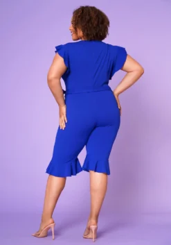 Plus Size Occasional Biker Romper -Asoph Fashion Shop 2022643 005 4