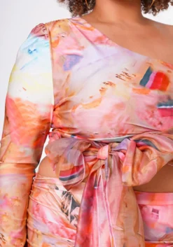 Plus Size Multi Print One Shoulder Crop Top -Asoph Fashion Shop 2022647 001 5