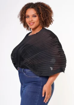 Plus Size Pleated Dolman Sleeve Top -Asoph Fashion Shop 2022648 001 4