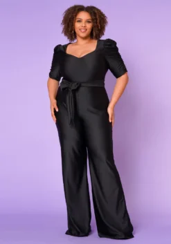 Plus Size Sweetheart Neck Satin Jumpsuit -Asoph Fashion Shop 2022654 001 2