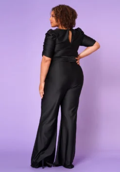 Plus Size Sweetheart Neck Satin Jumpsuit -Asoph Fashion Shop 2022654 001 4