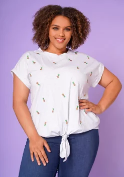 Plus Size Summer Shoulder Tee