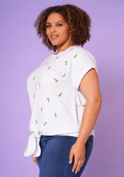 Plus Size Summer Shoulder Tee -Asoph Fashion Shop 2022655 001 2