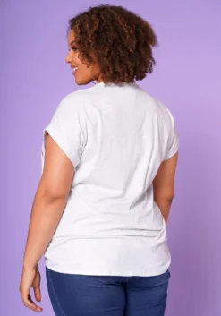 Plus Size Summer Shoulder Tee -Asoph Fashion Shop 2022655 001 3