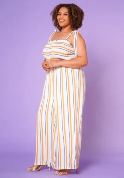 Plus Size Picnic Smocked Jumpsuit -Asoph Fashion Shop 2022657 001 3