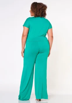 Plus Size Comfortable Short Sleeve Tee & Pants Set -Asoph Fashion Shop 2022659 002 3
