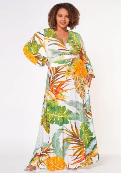 Plus Size Summer Leaf Two Piece Set -Asoph Fashion Shop 2022666 001 2