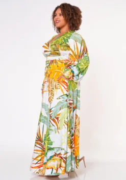 Plus Size Summer Leaf Two Piece Set -Asoph Fashion Shop 2022666 001 3