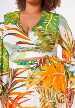 Plus Size Summer Leaf Two Piece Set -Asoph Fashion Shop 2022666 001 5