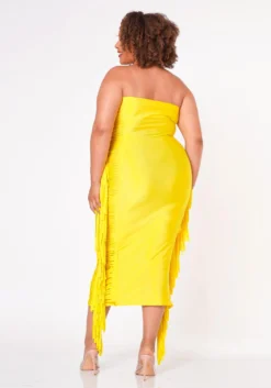 Plus Size Side Fringe Hem Bodycon Tube Dress -Asoph Fashion Shop 2022671 002 4