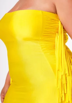 Plus Size Side Fringe Hem Bodycon Tube Dress -Asoph Fashion Shop 2022671 002 5