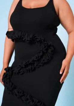 Plus Size Ruffle Detail Cami Bodycon Dress -Asoph Fashion Shop 2022672 001 4