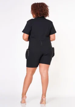Plus Size Cargo Romper With Cropped Jacket -Asoph Fashion Shop 2022697 001 4