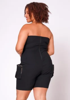 Plus Size Cargo Romper With Cropped Jacket -Asoph Fashion Shop 2022697 001 7