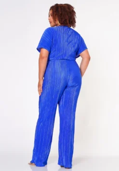 Plus Size Pleated Crop Top & Pants Set -Asoph Fashion Shop 2022699 002 4