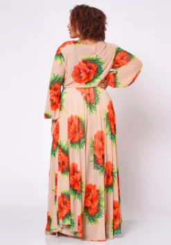 Plus Size Floral Maxi Chiffon Dress -Asoph Fashion Shop 2022702 001 5