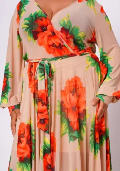 Plus Size Floral Maxi Chiffon Dress -Asoph Fashion Shop 2022702 001 6